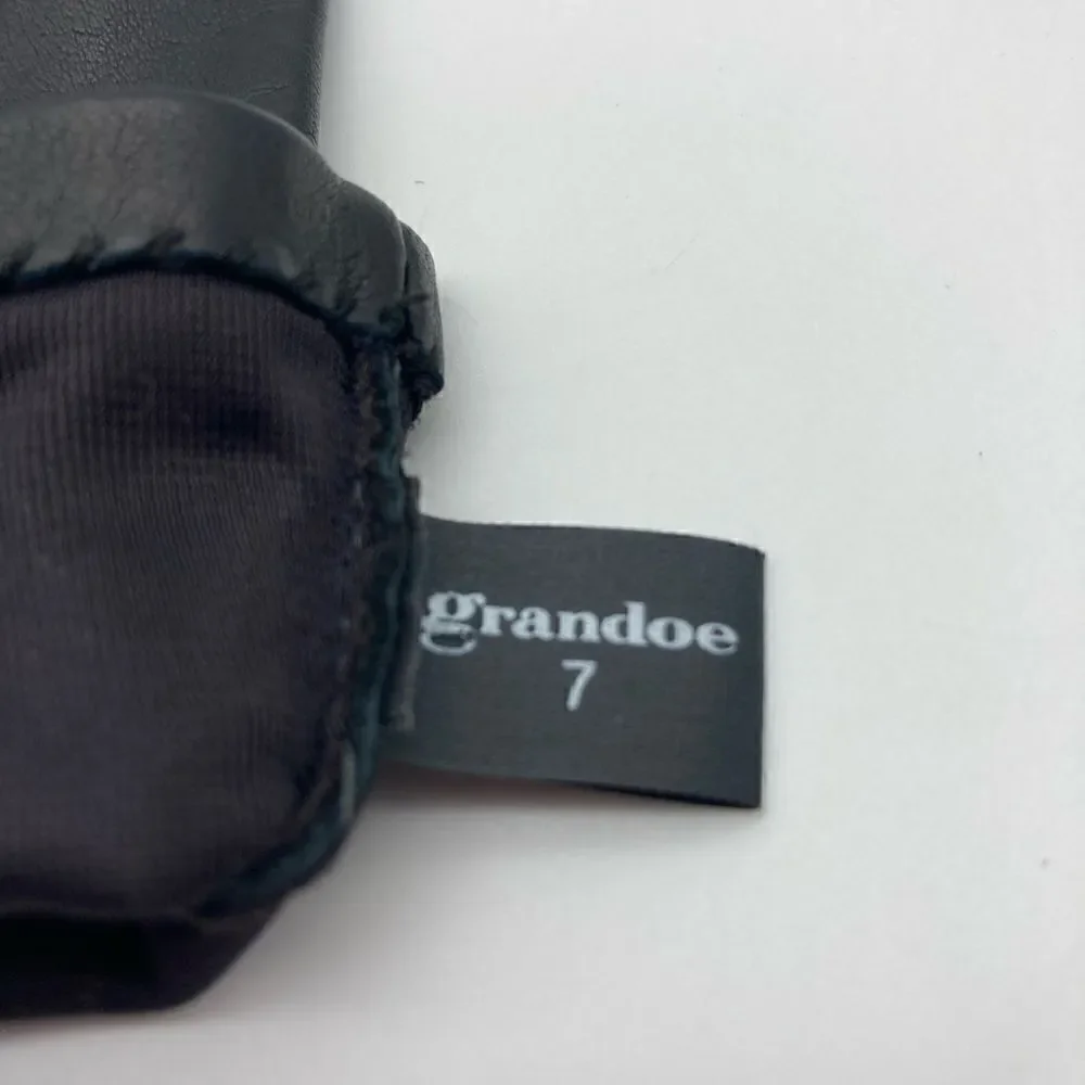 Grandoe Leather Gloves Size 7 Black Color Like New